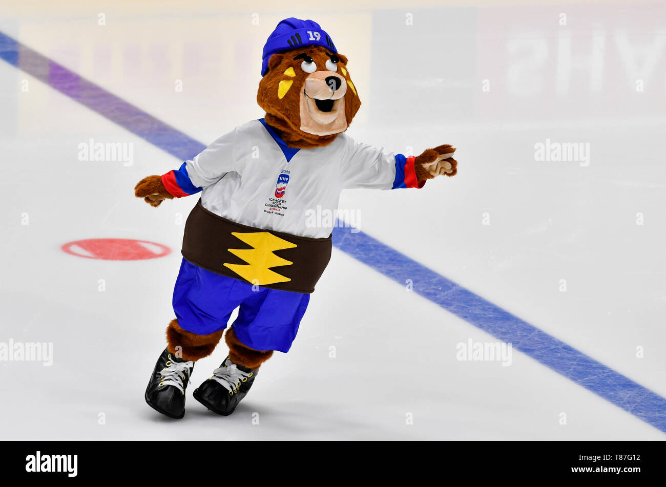 Macejko, mascot of the 2019 IIHF World Championship, is seen during the  match Czech Republic against Sweden at the World Championship in  Bratislava, S Stock Photo - Alamy