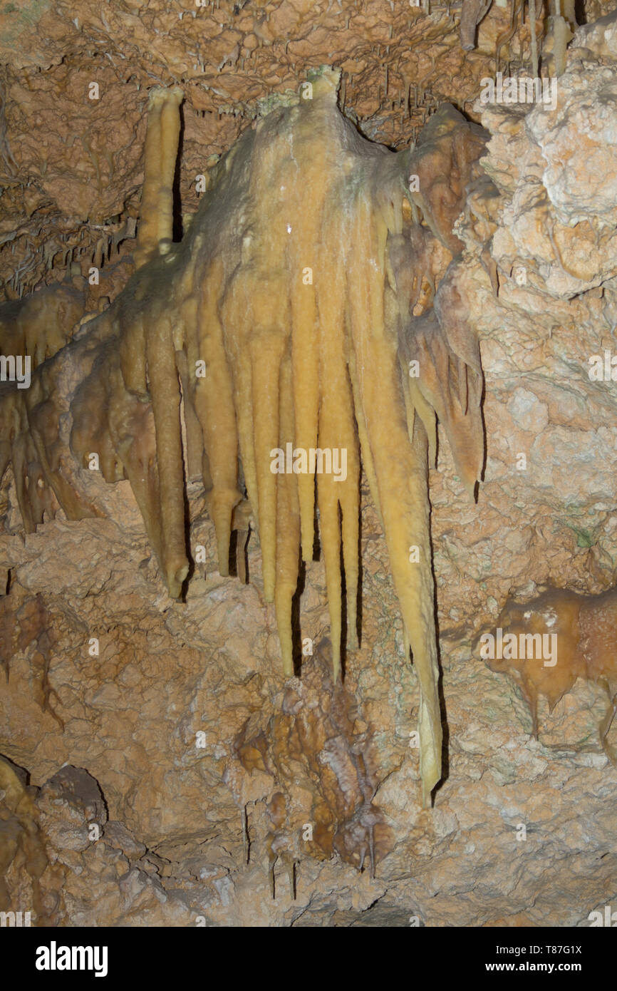 Stalactites in a cave. Perth, Western Australia, Australia. Stock Photo