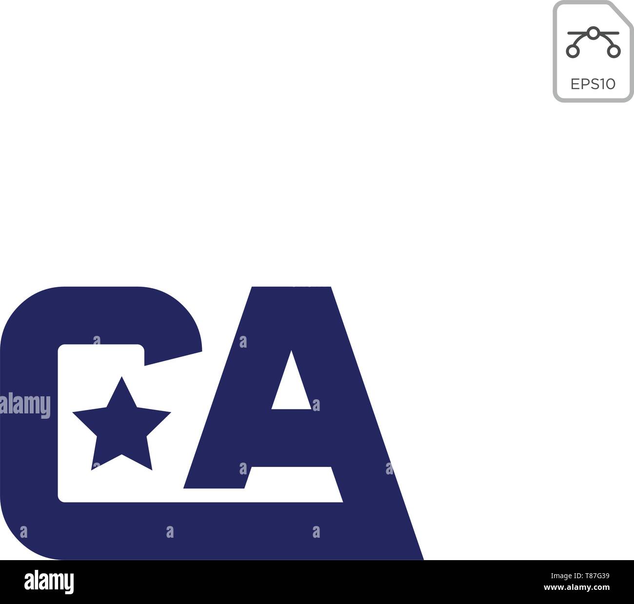 initial AC, CA, A, C Logo template vector illustration Stock Vector