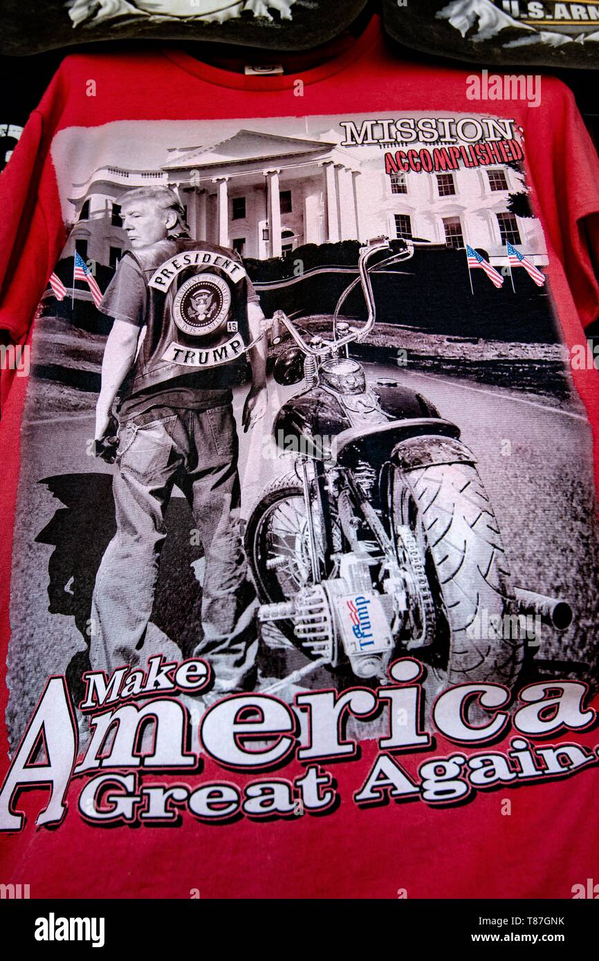 United States, South Dakota, Custer, pro Trump tee shirt Stock Photo