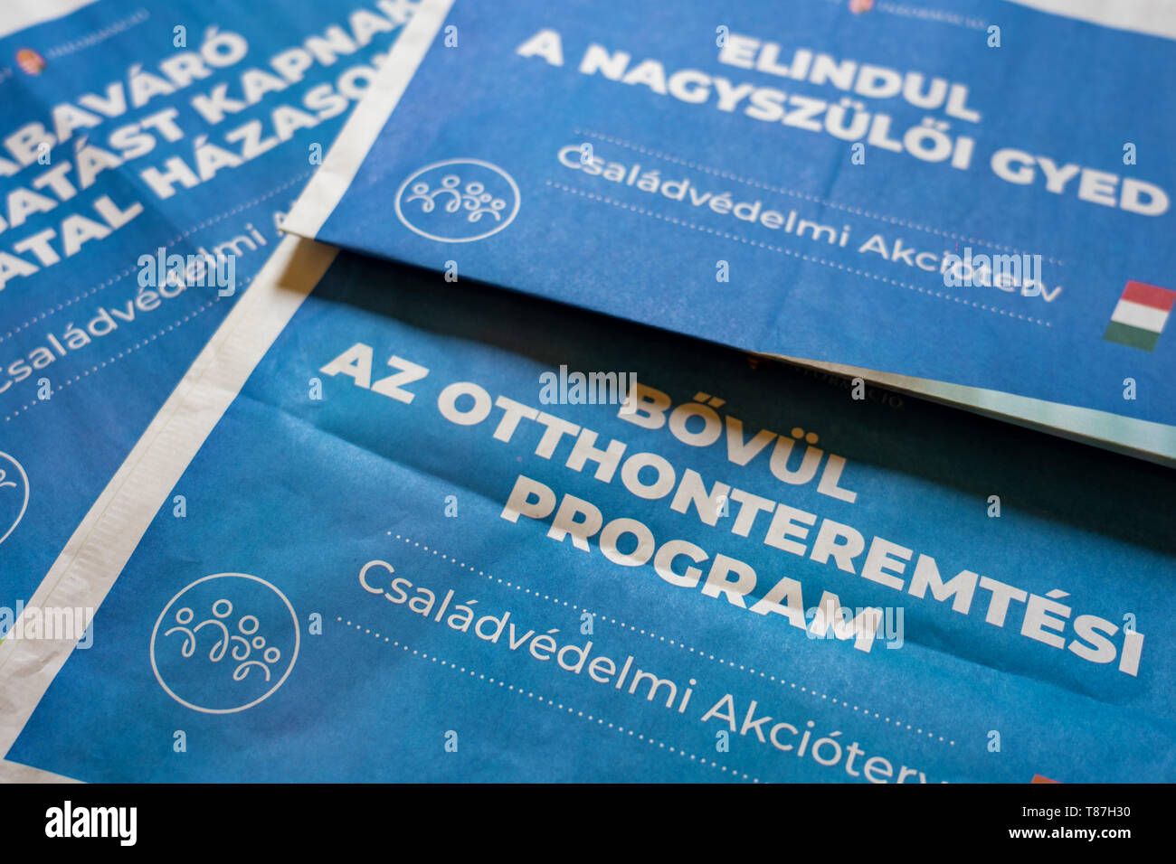 Tanakajd, Hungary - 05. 11. 2019: Hungarian family saving policy program campaign Stock Photo