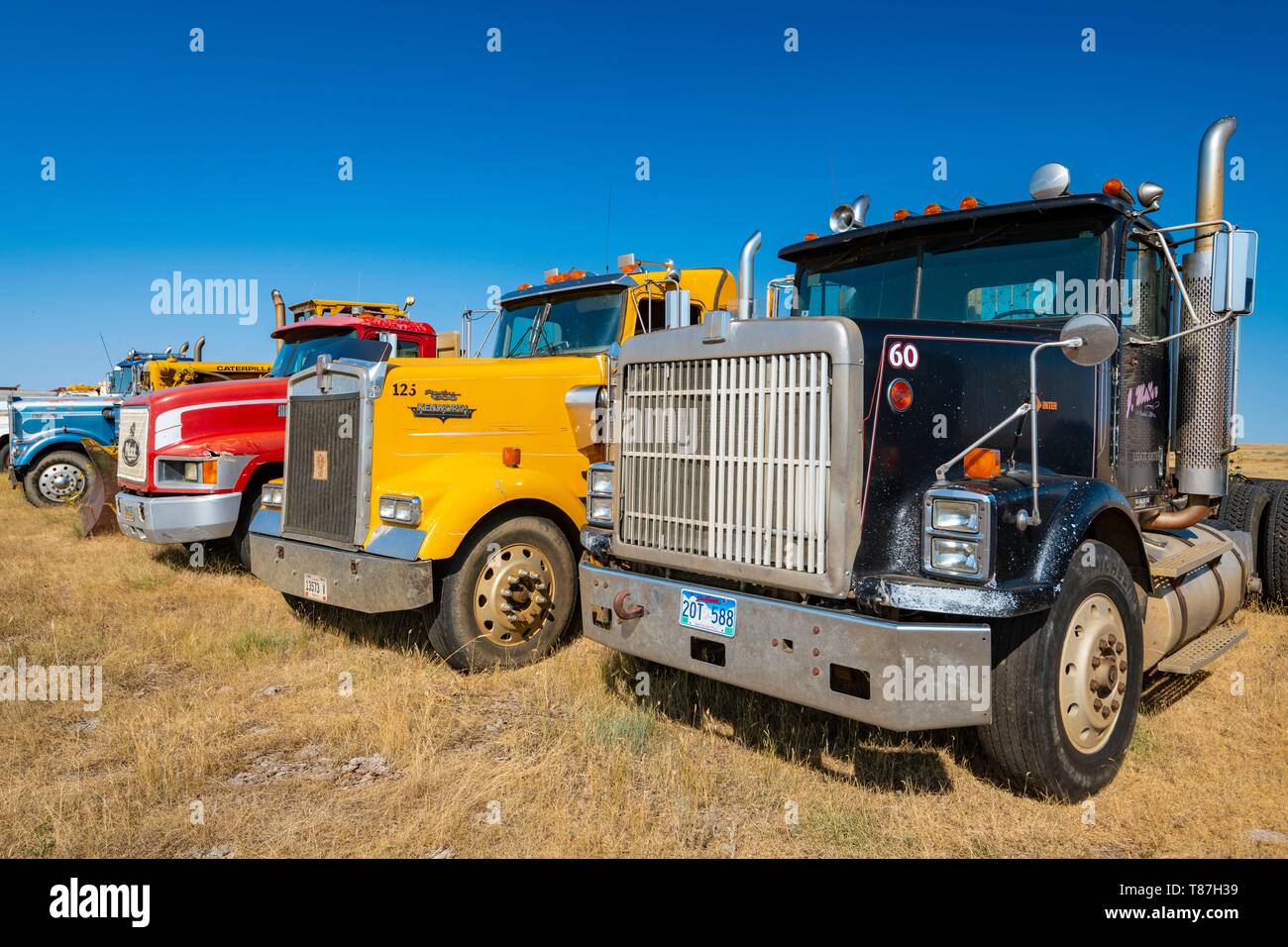 United States, South Dakota, Isabel, trucks wreckage Stock Photo Alamy