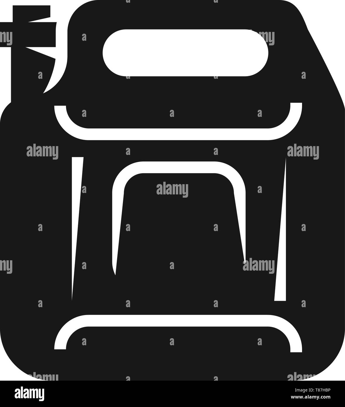 Plastic petrol canister icon. Simple illustration of plastic petrol ...