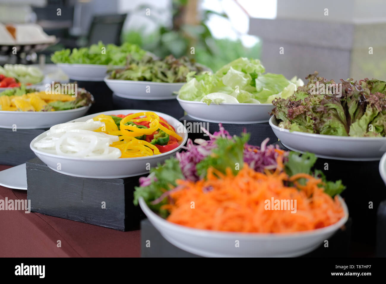 vegetable food buffet catering in restaurant hotel. eating dining in
