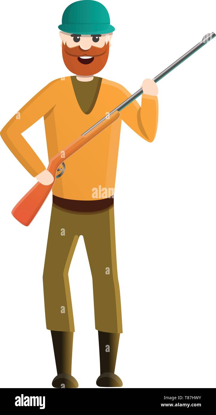 Happy hunter icon. Cartoon of happy hunter vector icon for web design