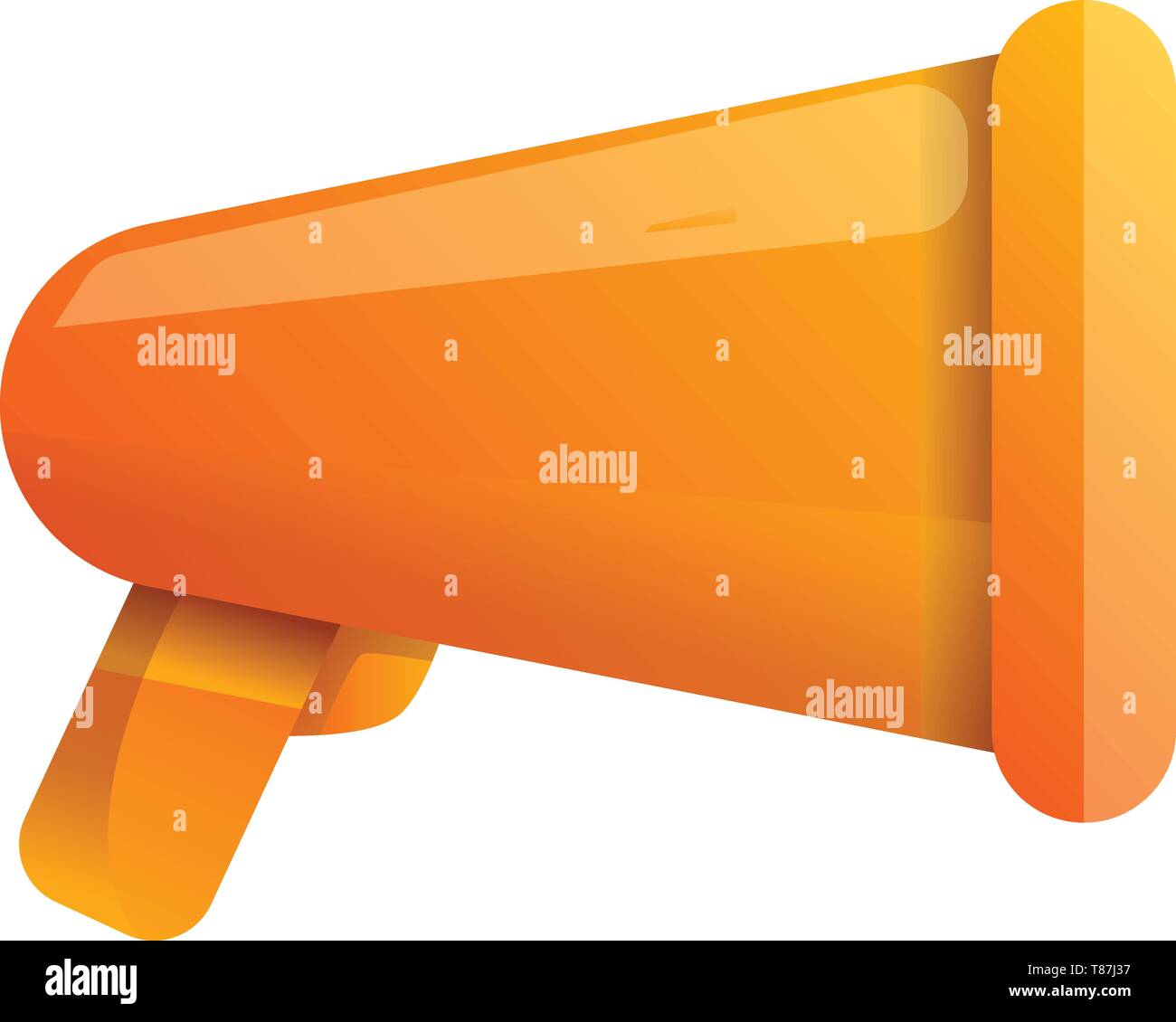 Orange megaphone icon. Cartoon of orange megaphone vector icon for web design isolated on white