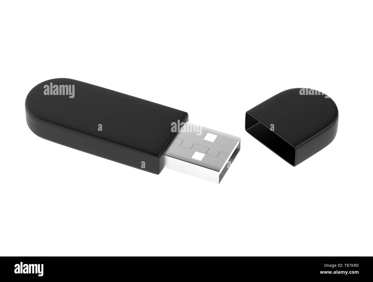 USB flash drive. 3d rendering illustration isolated on white background Stock Photo