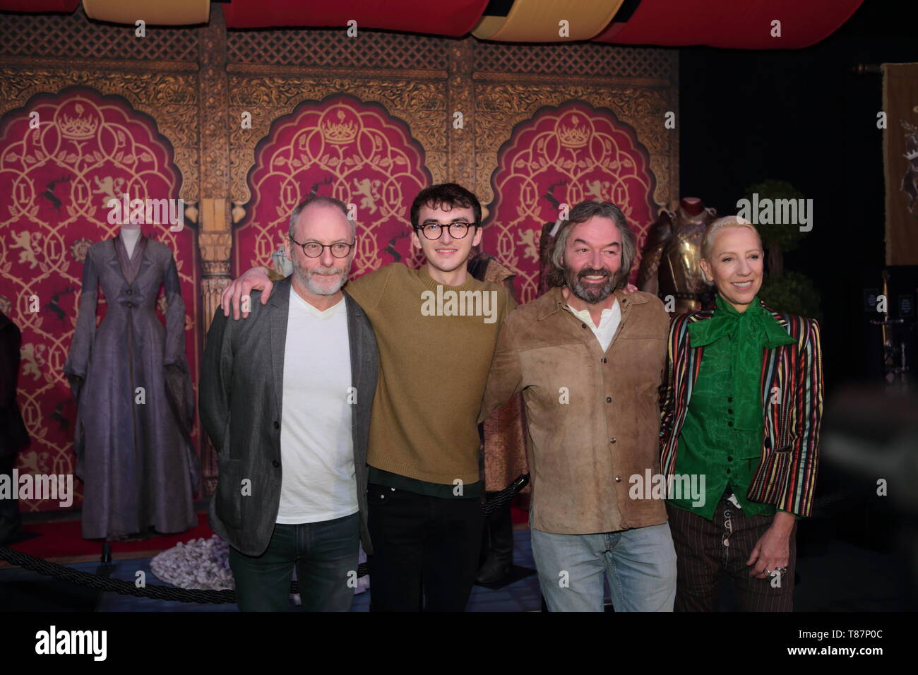 'Game of Thrones’ stars open the GAME OF THRONES: The Touring Exhibition at TEC Belfast   Featuring: Isaac Hempstead Wright, Ian Beattie, Liam Cunningham, Michele Clapton Where: Belfast N Ireland, United Kingdom When: 10 Apr 2019 Credit: WENN.com Stock Photo
