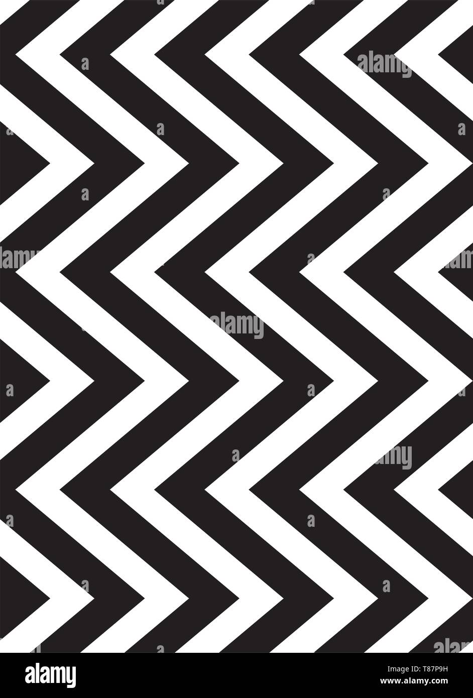 Seamless black and white zigzag stripes pattern. Geometric repeating