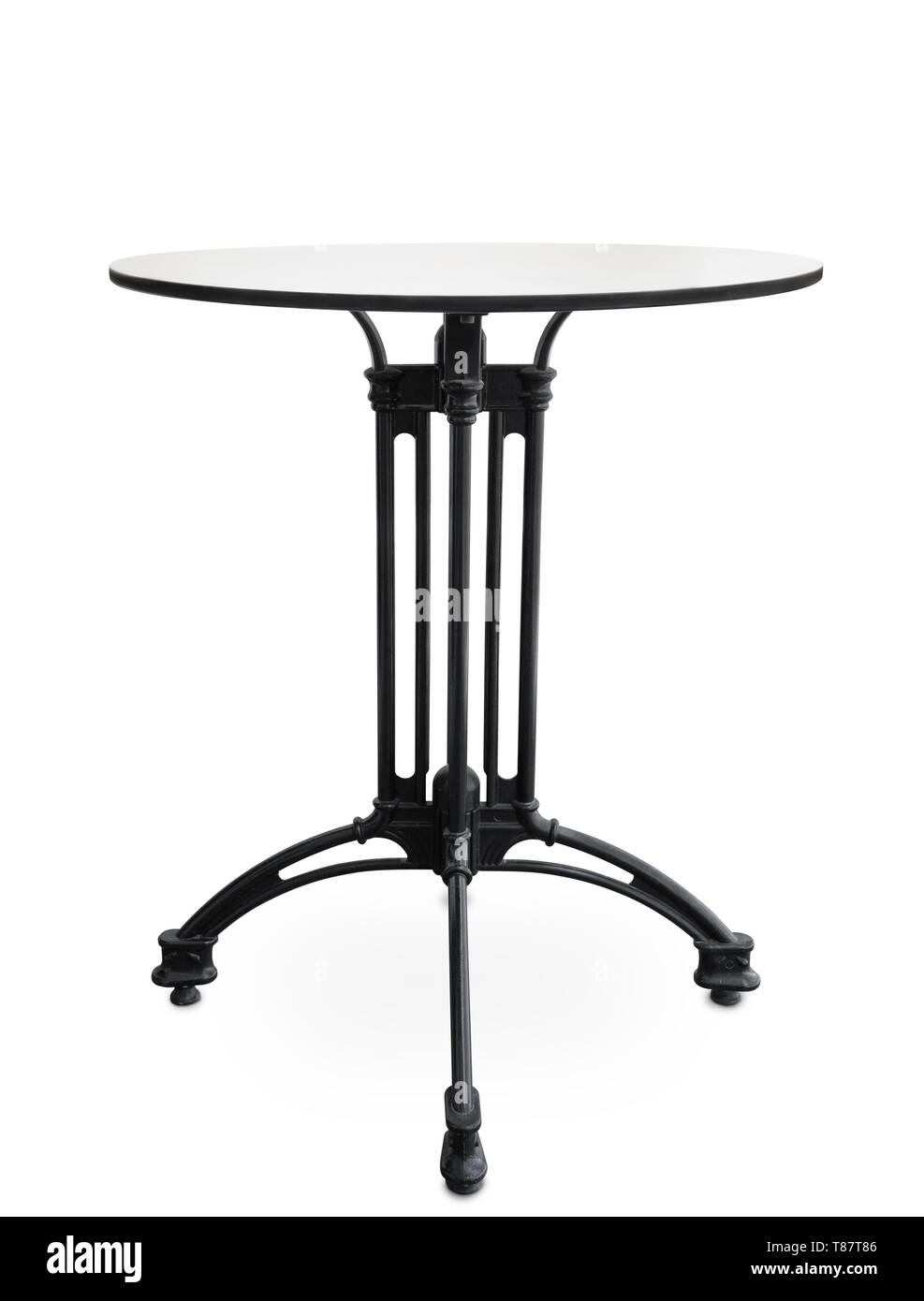 Front view of small cast iron coffee table isolated on white Stock ...