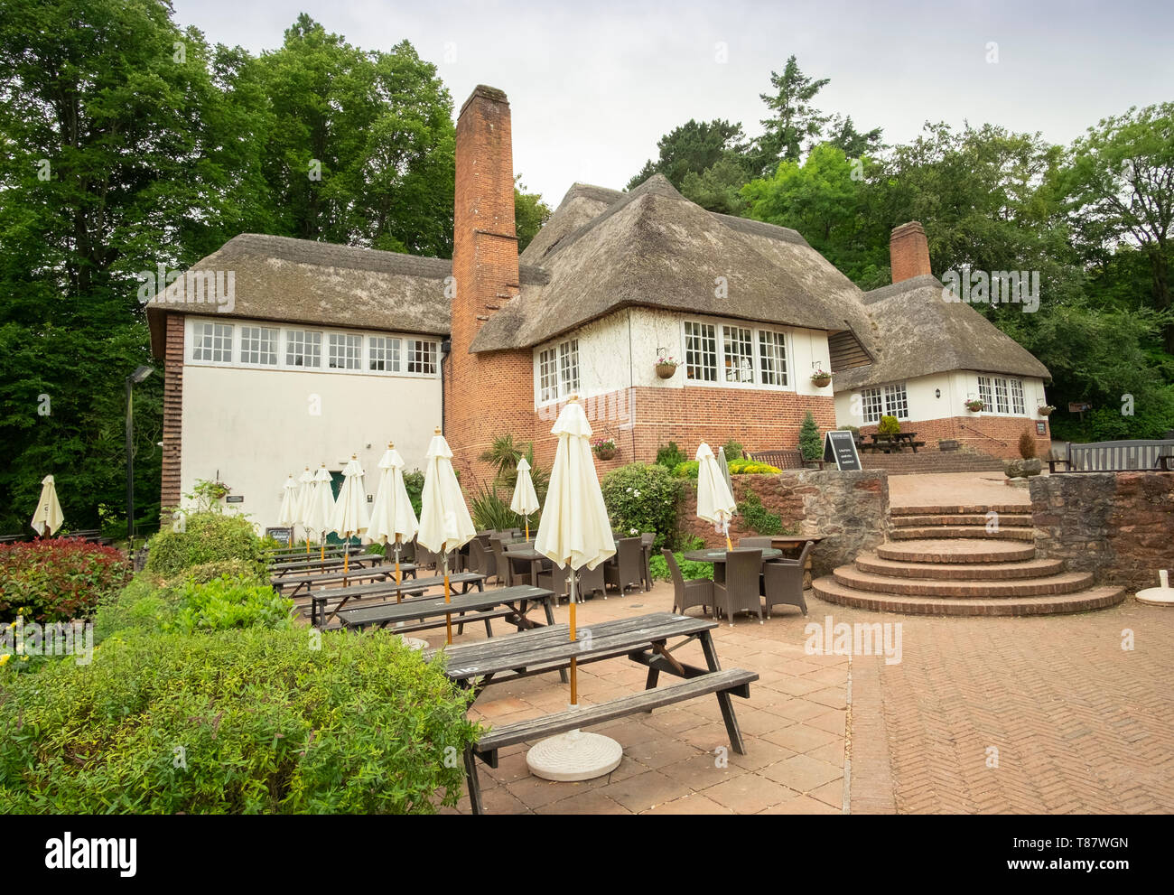 A famous thatched country inn The Drum Inn, Cockington,Devon,England