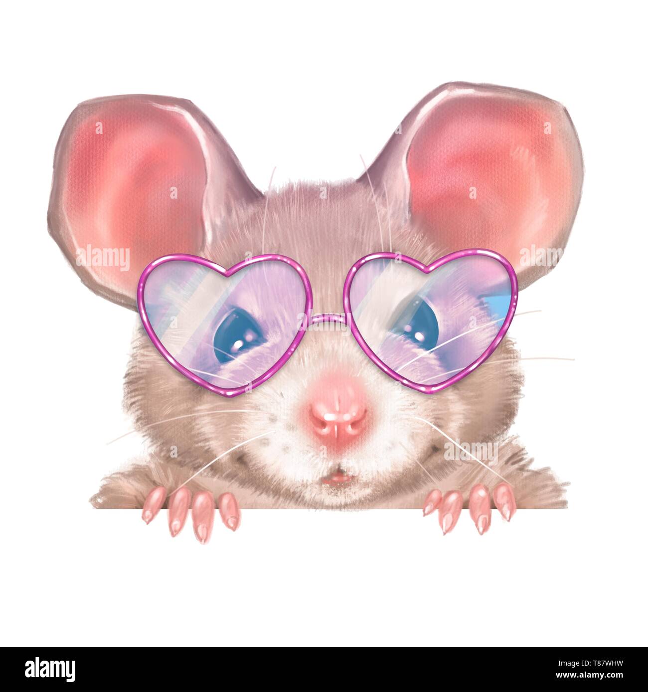 Cute cartoon rat Stock Photo