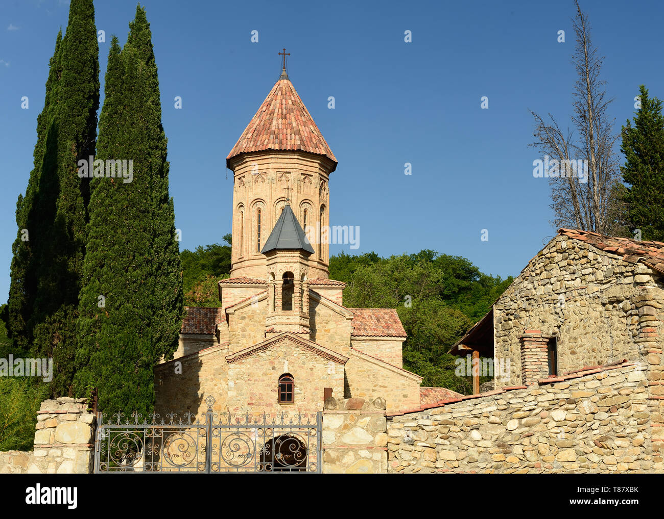 Ikalto Monastery ones of the  most important Academy in Georgia, located in Kakheti region, near the Telavi town. Stock Photo