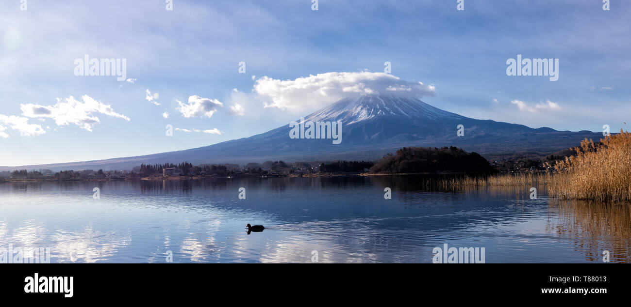 Mount Fuji in January Stock Photo