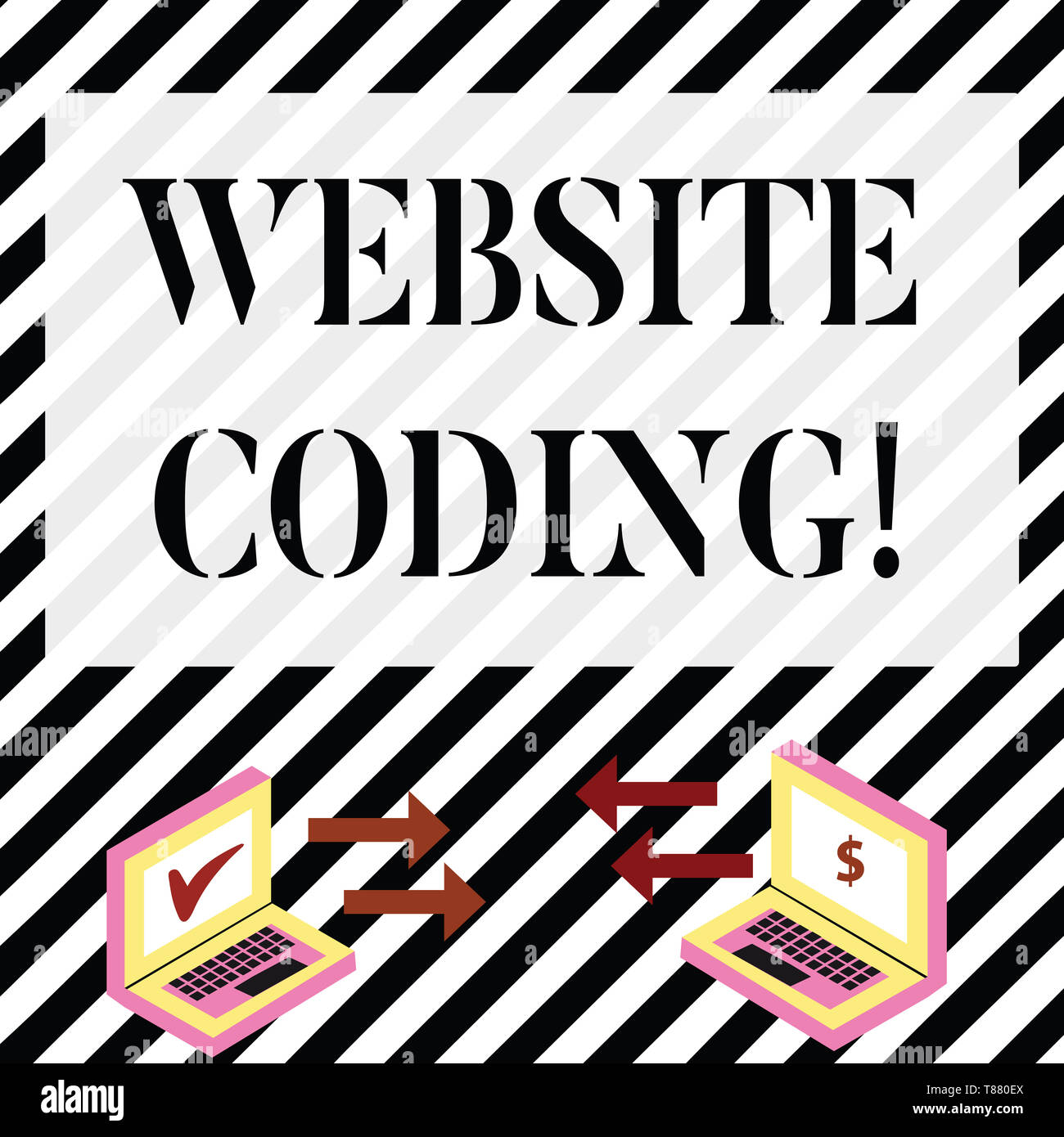 Writing note showing Website Coding. Business concept for system of ...