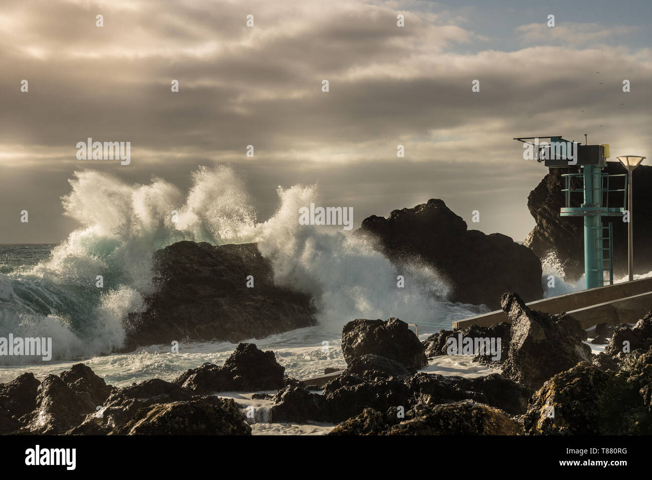 giant wave Azores Stock Photo