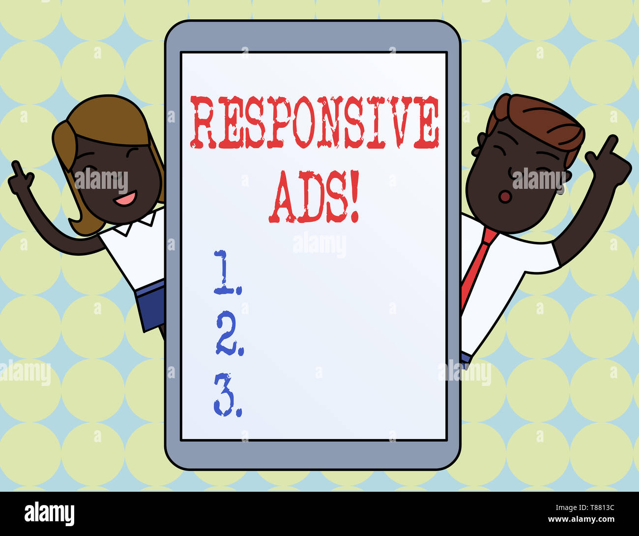 Note Writing Ads Writing note showing Responsive Ads. Business concept for Automatically ...