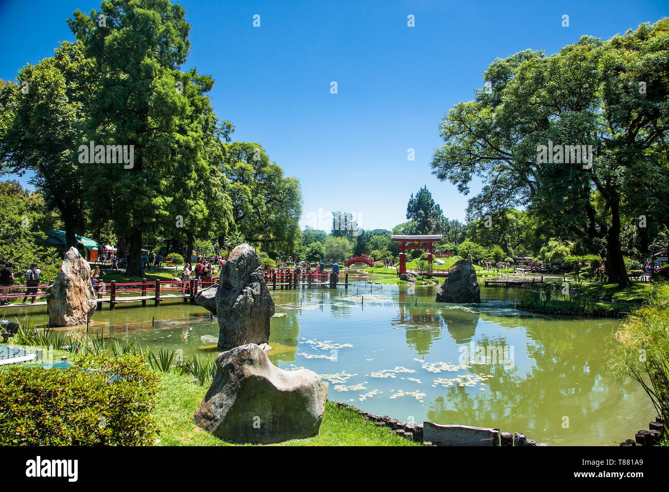 The Buenos Aires Japanese Gardens (Jardin Japones de Buenos Aires) are a public space in Buenos Aires. Argentina, Stock Photo