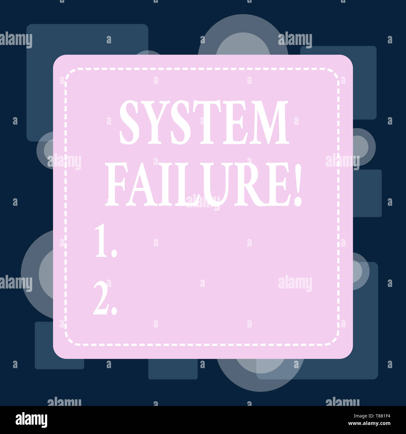 Conceptual hand writing showing System Failure. Concept meaning Occur