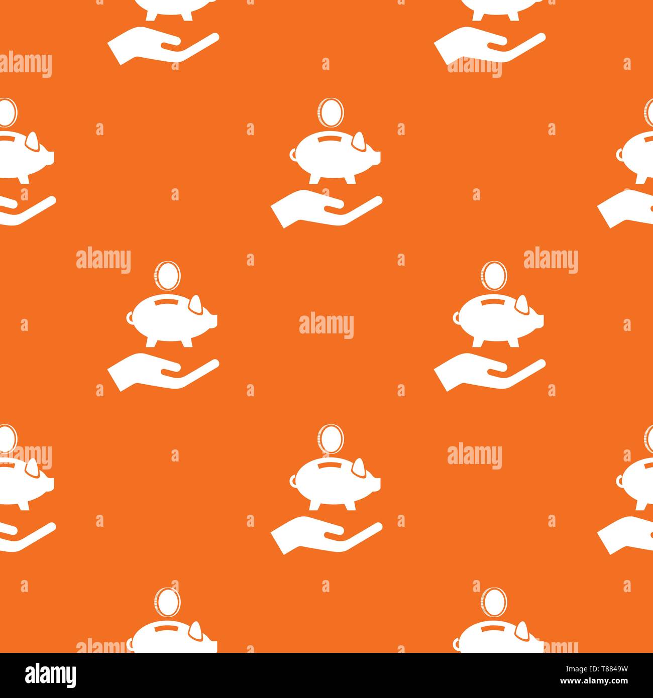 Money protection pattern vector orange Stock Vector