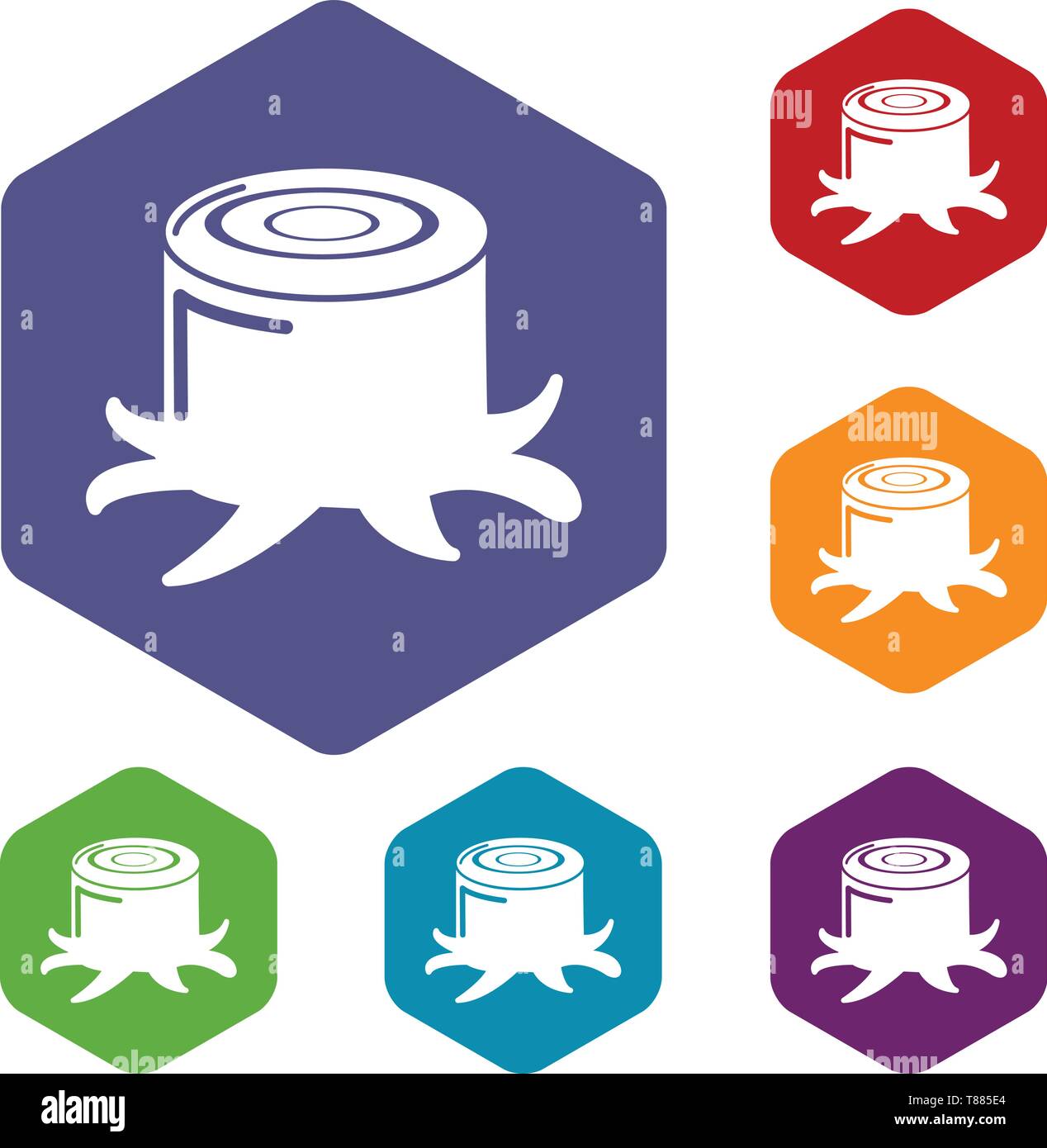Stump icons vector hexahedron Stock Vector