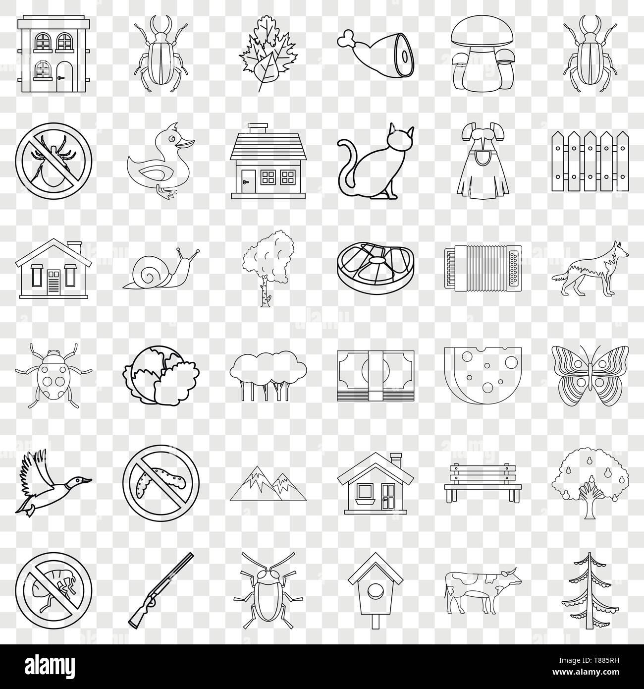 Barbecue icons set, outline style Stock Vector Image & Art - Alamy