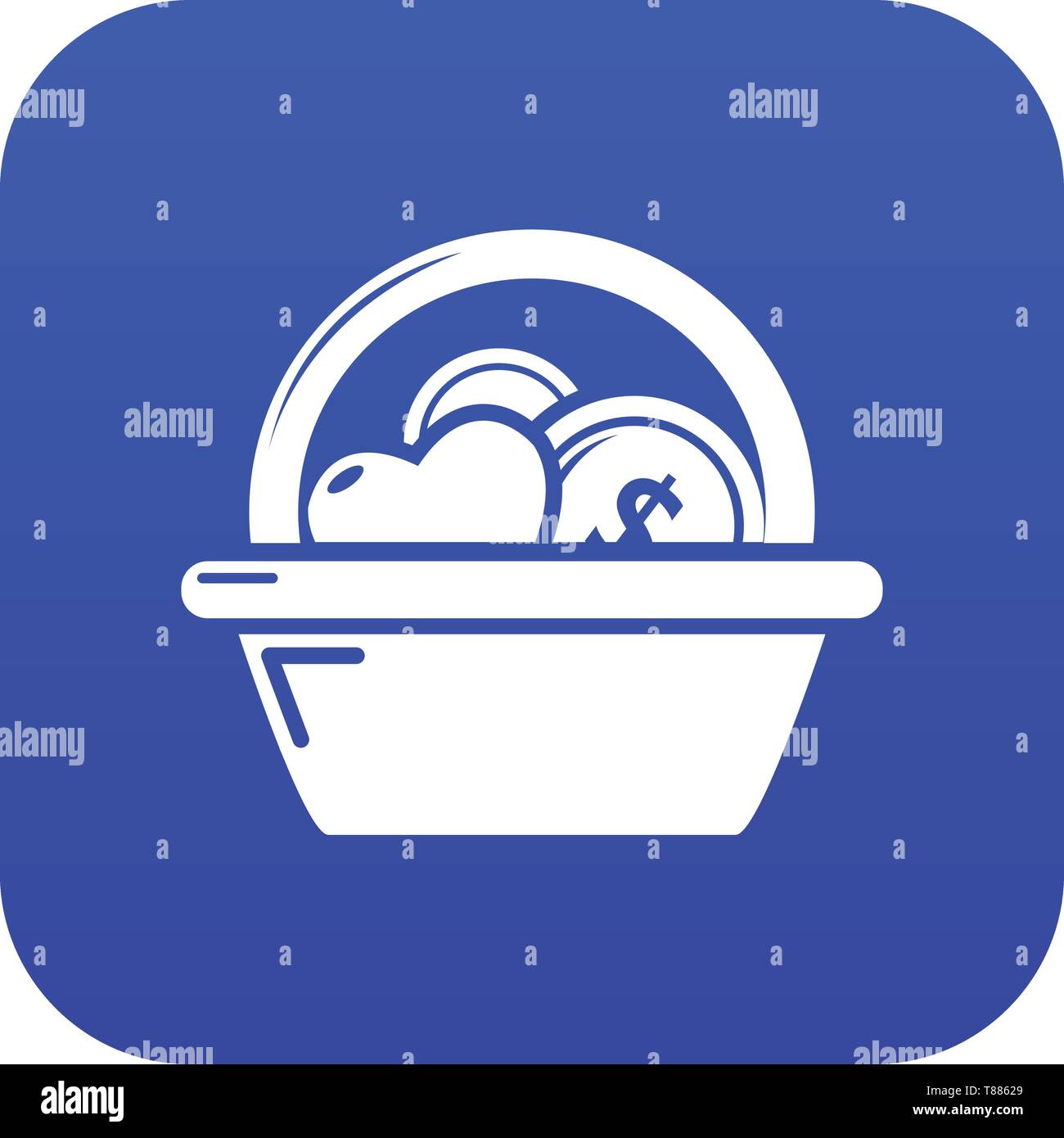 Basket donate icon blue vector Stock Vector