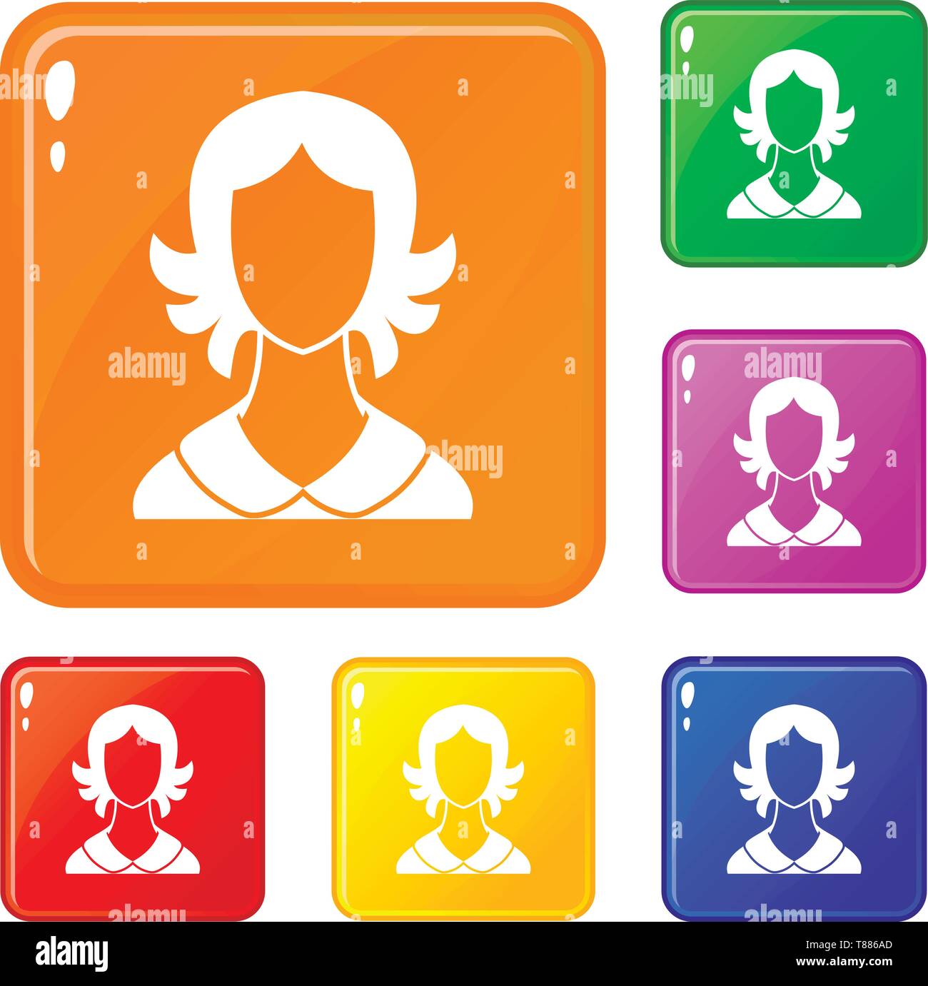 Woman icons set vector color Stock Vector Image & Art - Alamy