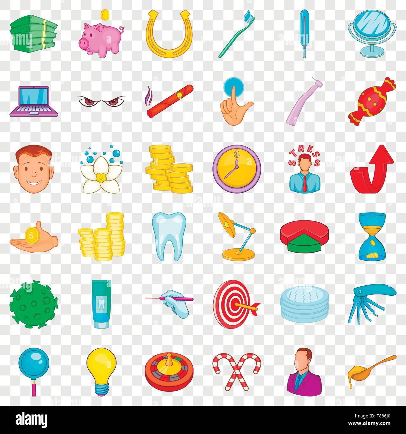 Dental care icons set, cartoon style Stock Vector Image & Art - Alamy