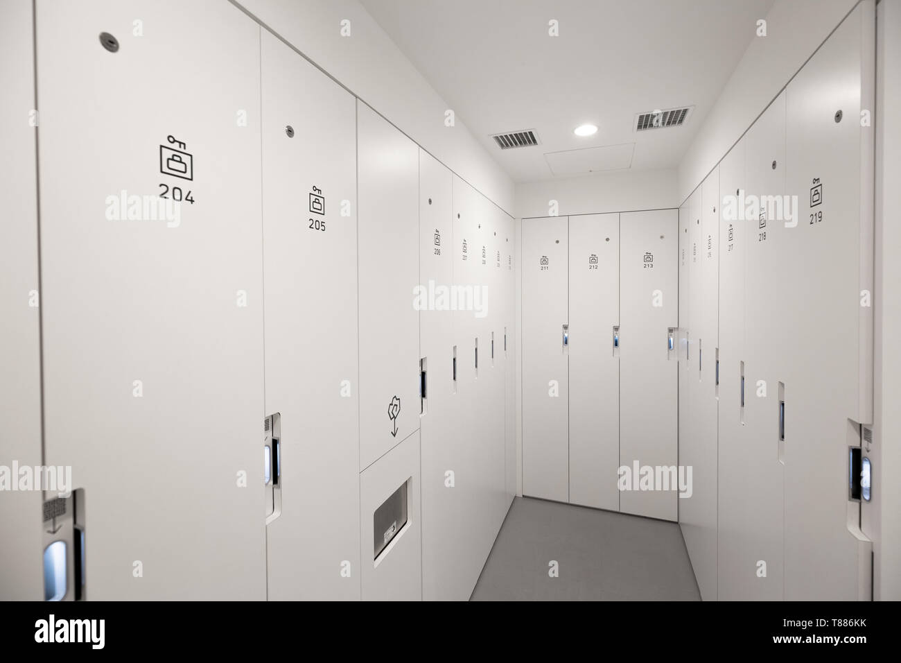 many lockers in the hostel Stock Photo Alamy