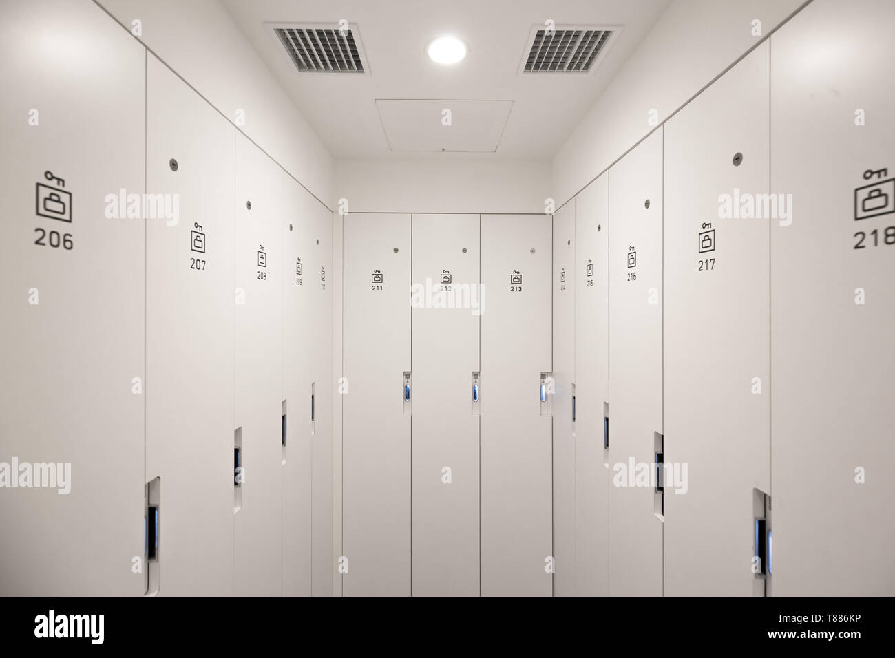 many lockers in the hostel Stock Photo Alamy