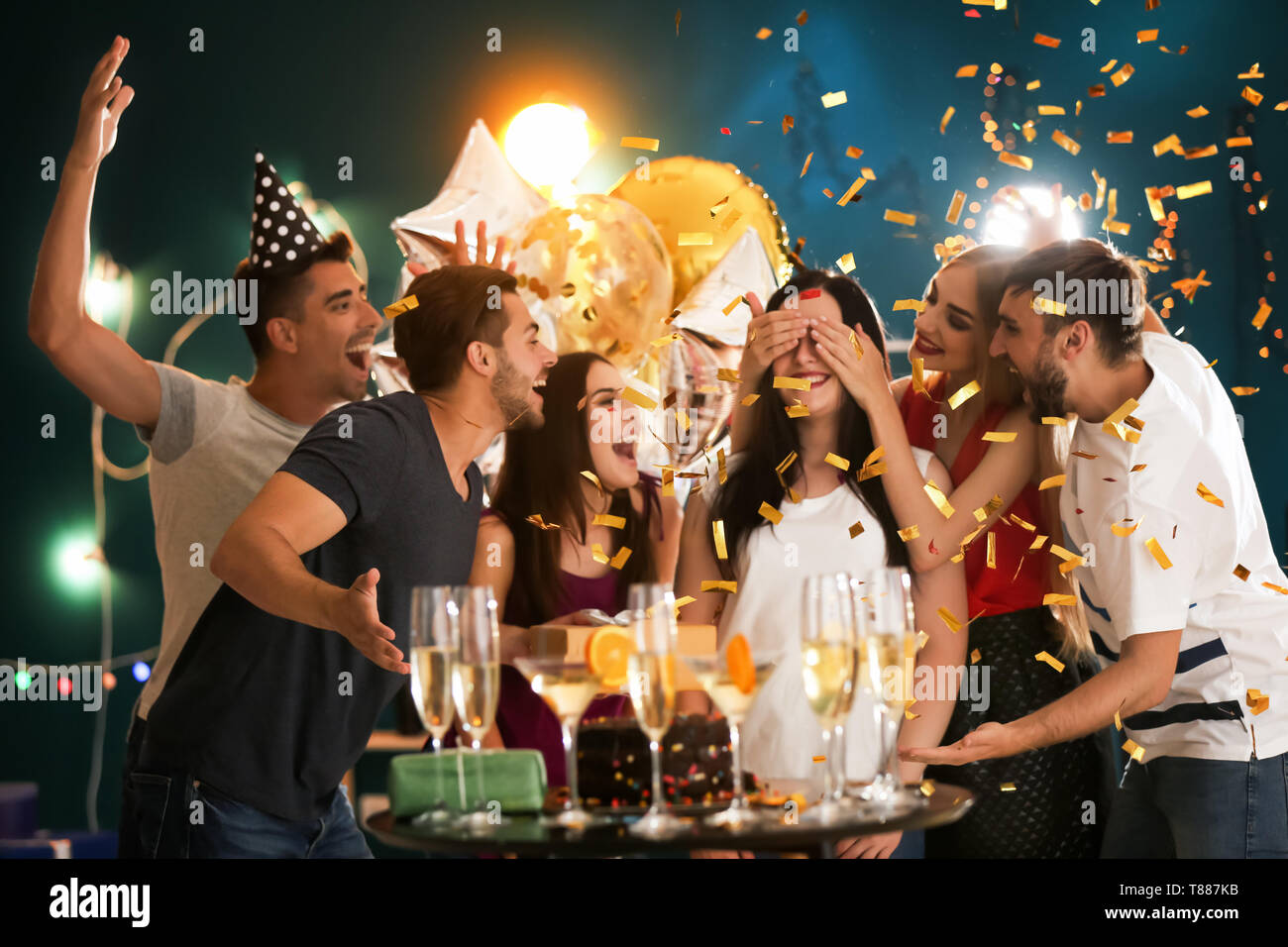 Young people at birthday party in club Stock Photo Alamy Young people at birthday party in club Stock Photo Alamy
