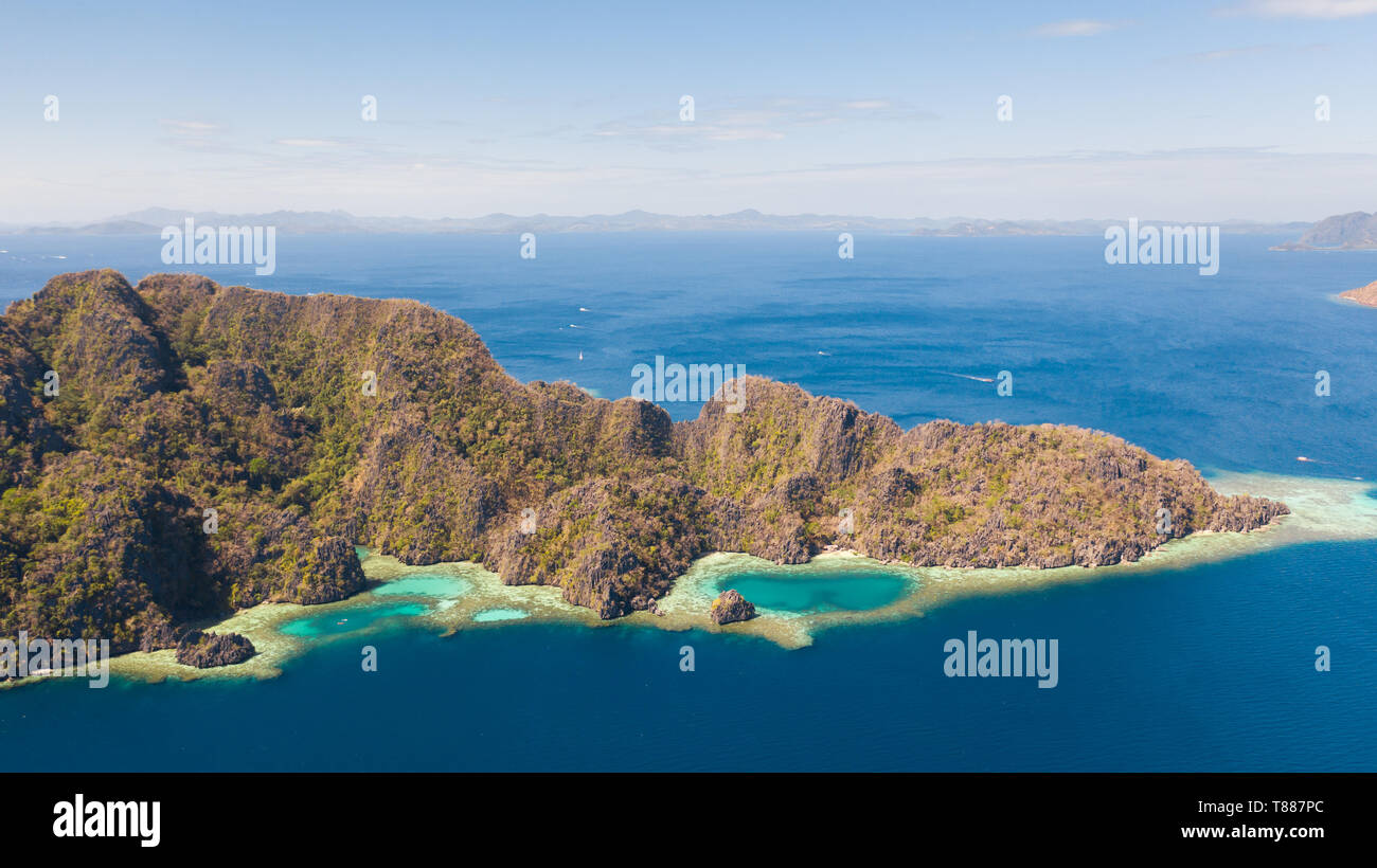 Tropical Islands Of The Malay Archipelago Many Islands With Turquoise Lagoons And Coral Reefs Aerial View Philippines Palawan Stock Photo Alamy