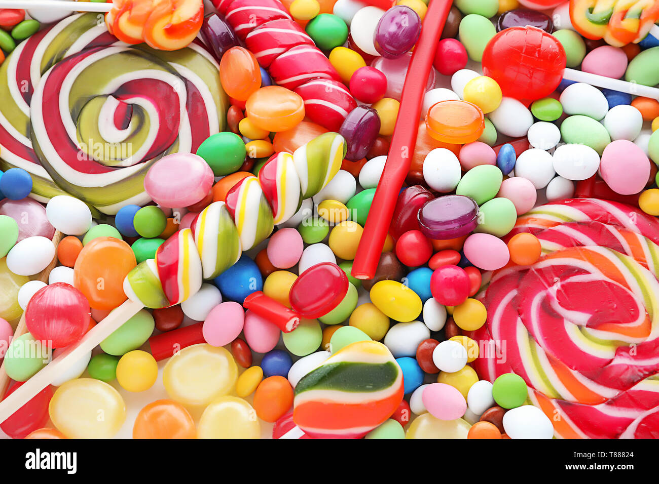 Many different candies, closeup Stock Photo - Alamy