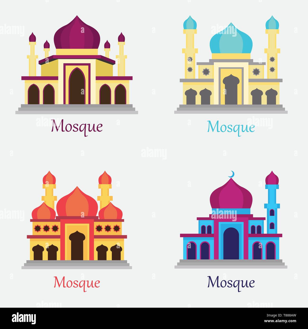 Mosque Masjid for Muslim pray icon. vector illustration Stock Vector
