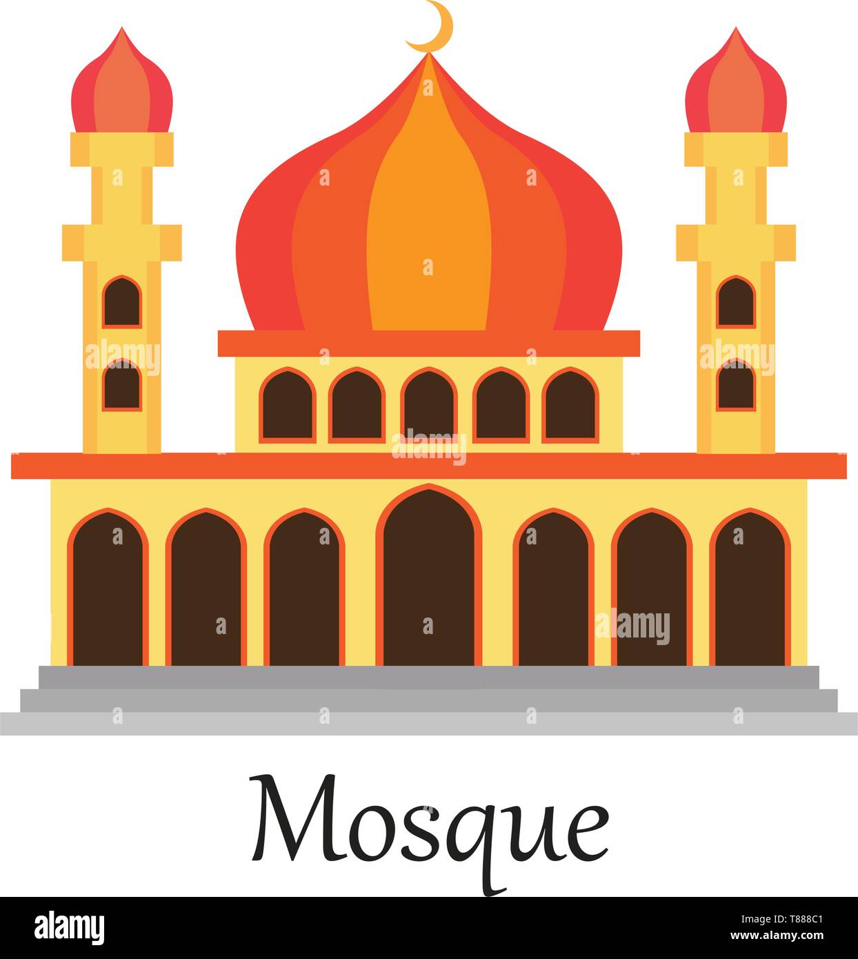 Mosque Masjid for Muslim pray icon. vector illustration Stock Vector