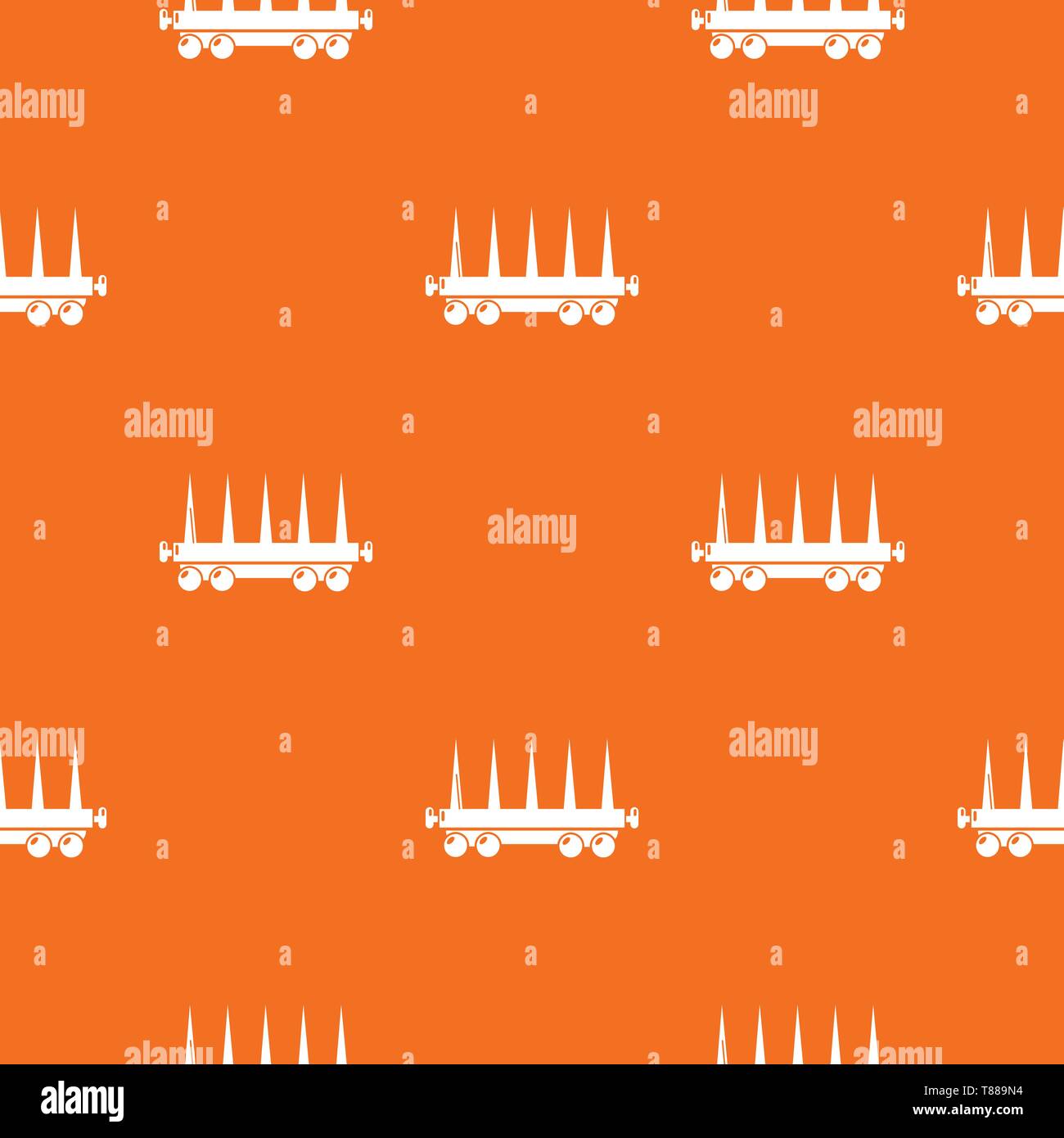 Delivery wagon pattern vector orange Stock Vector