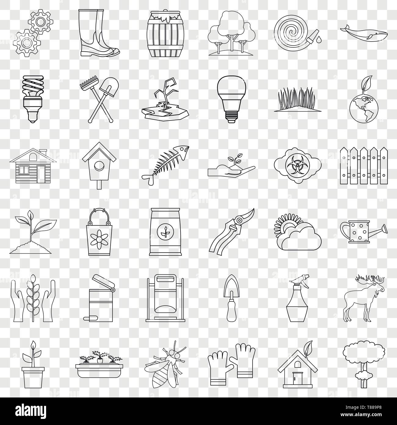 Eco care icons set, outline style Stock Vector Image & Art - Alamy