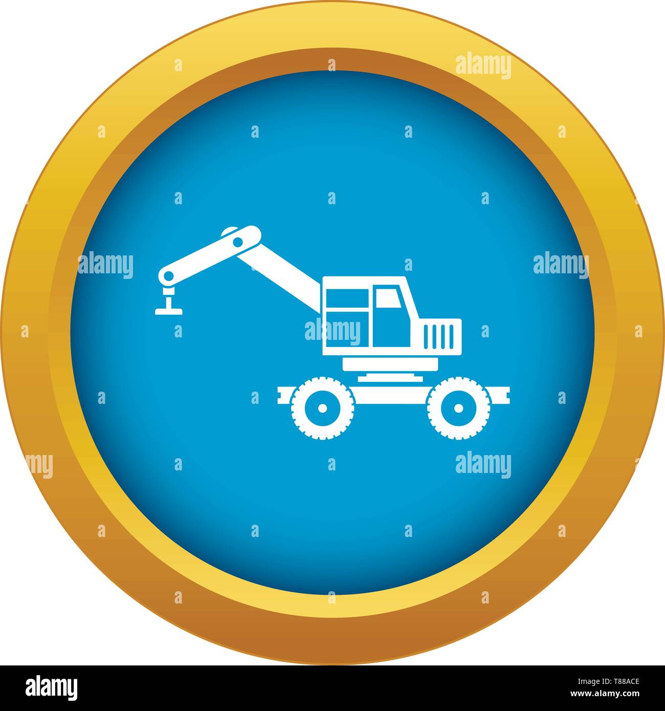 Crane truck icon blue vector isolated Stock Vector Image & Art - Alamy
