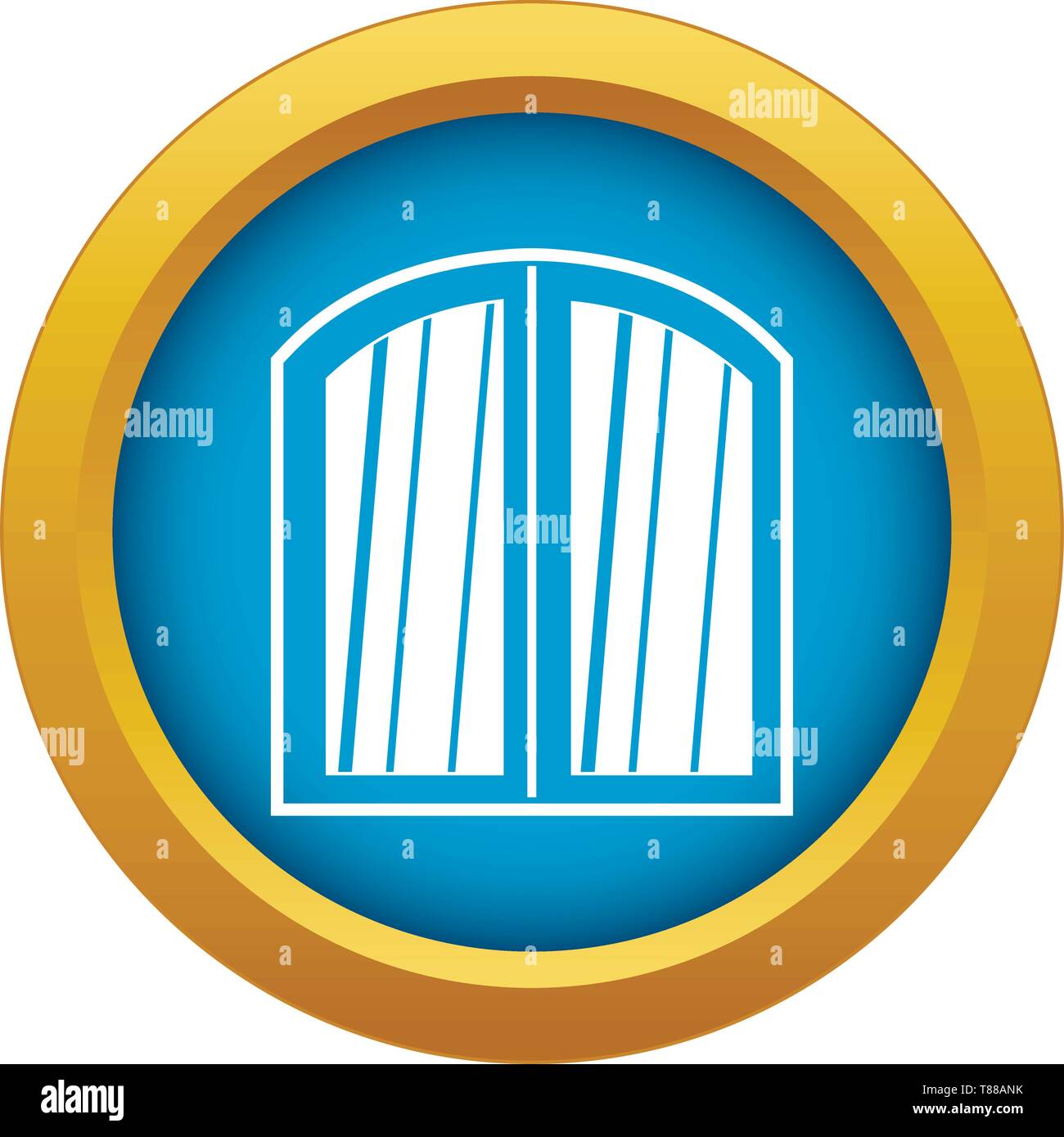 White window arched frame icon blue vector isolated Stock Vector Image ...