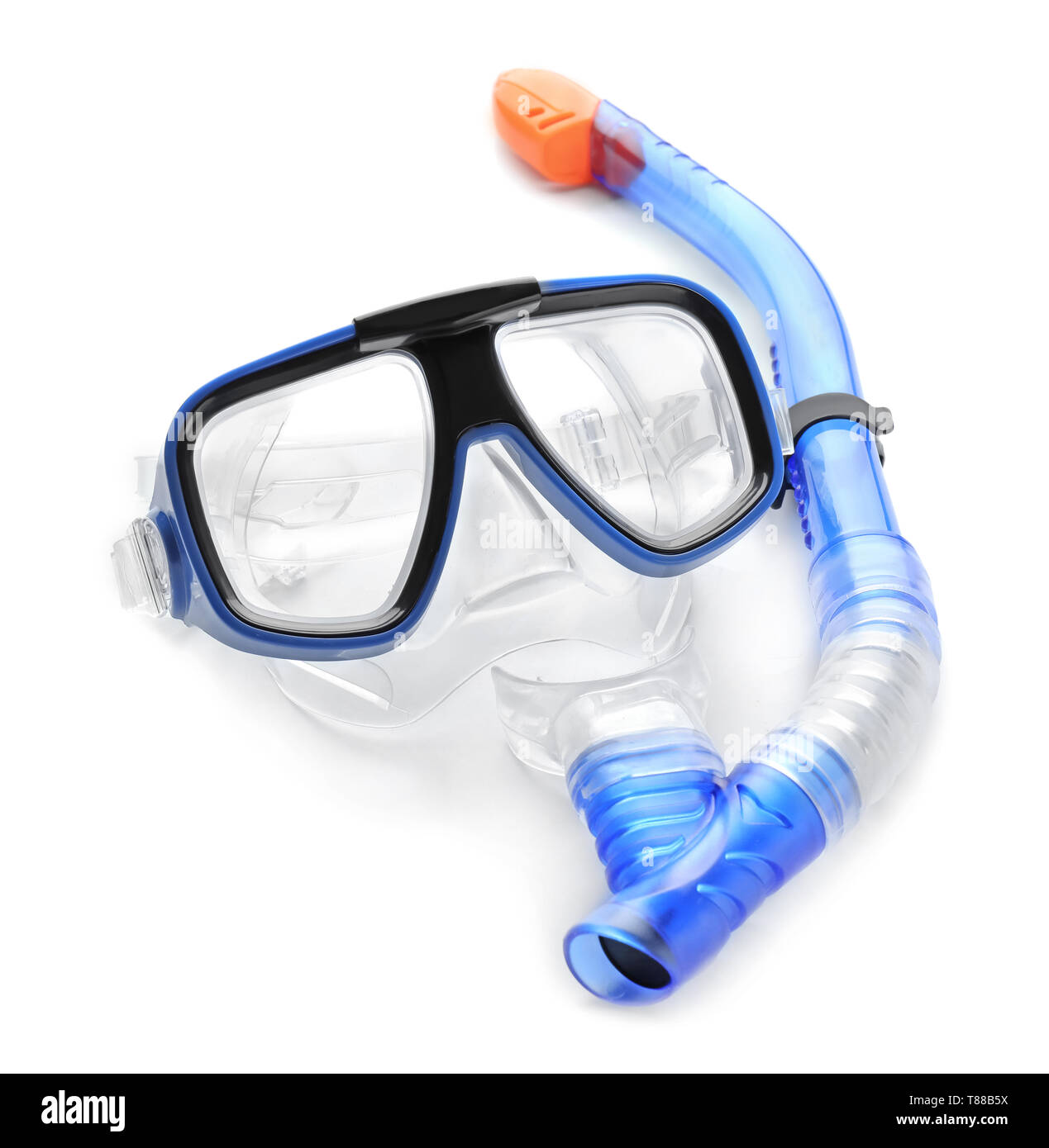 Set for snorkeling on white background Stock Photo