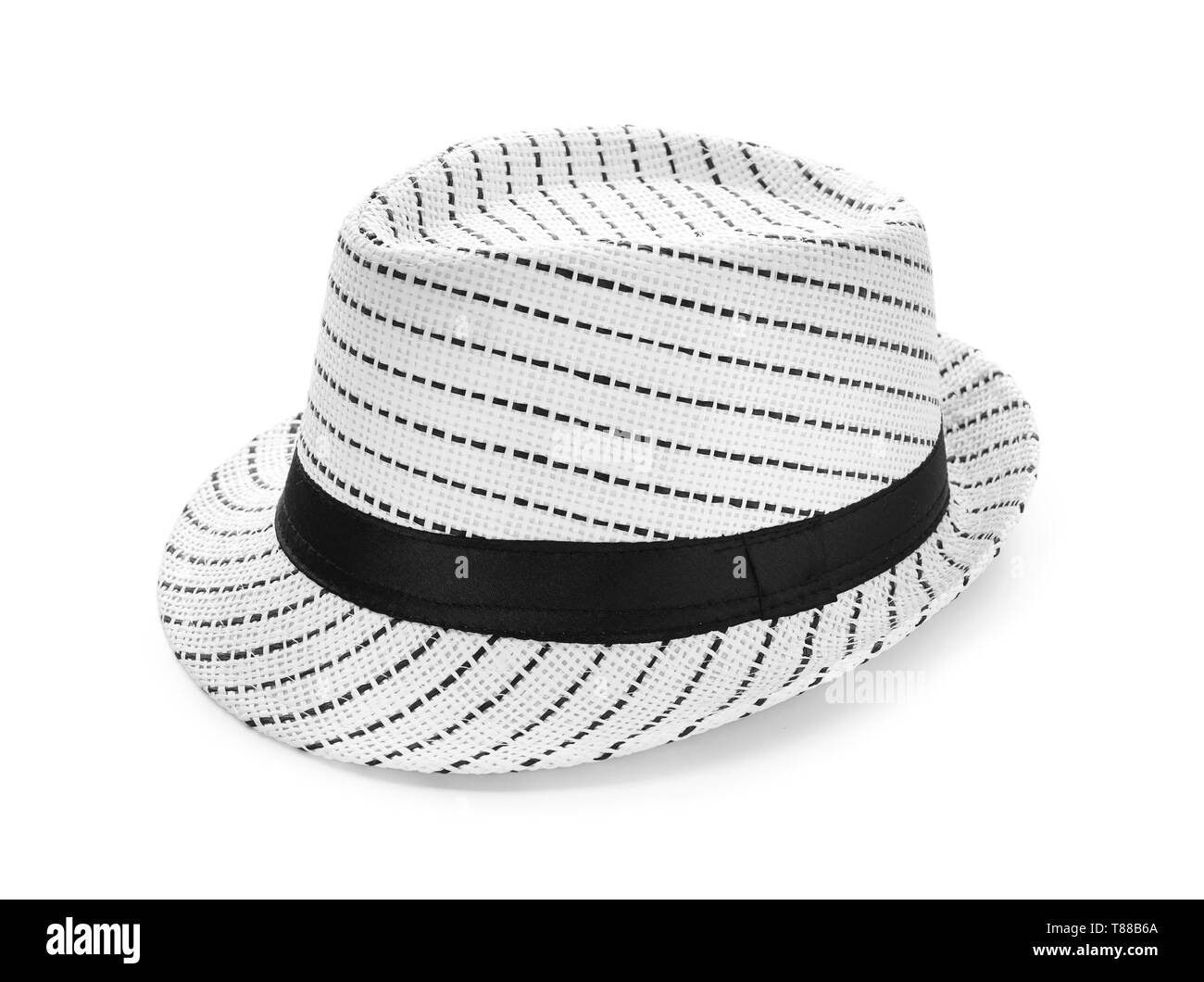 Beach hat on white background Stock Photo Alamy