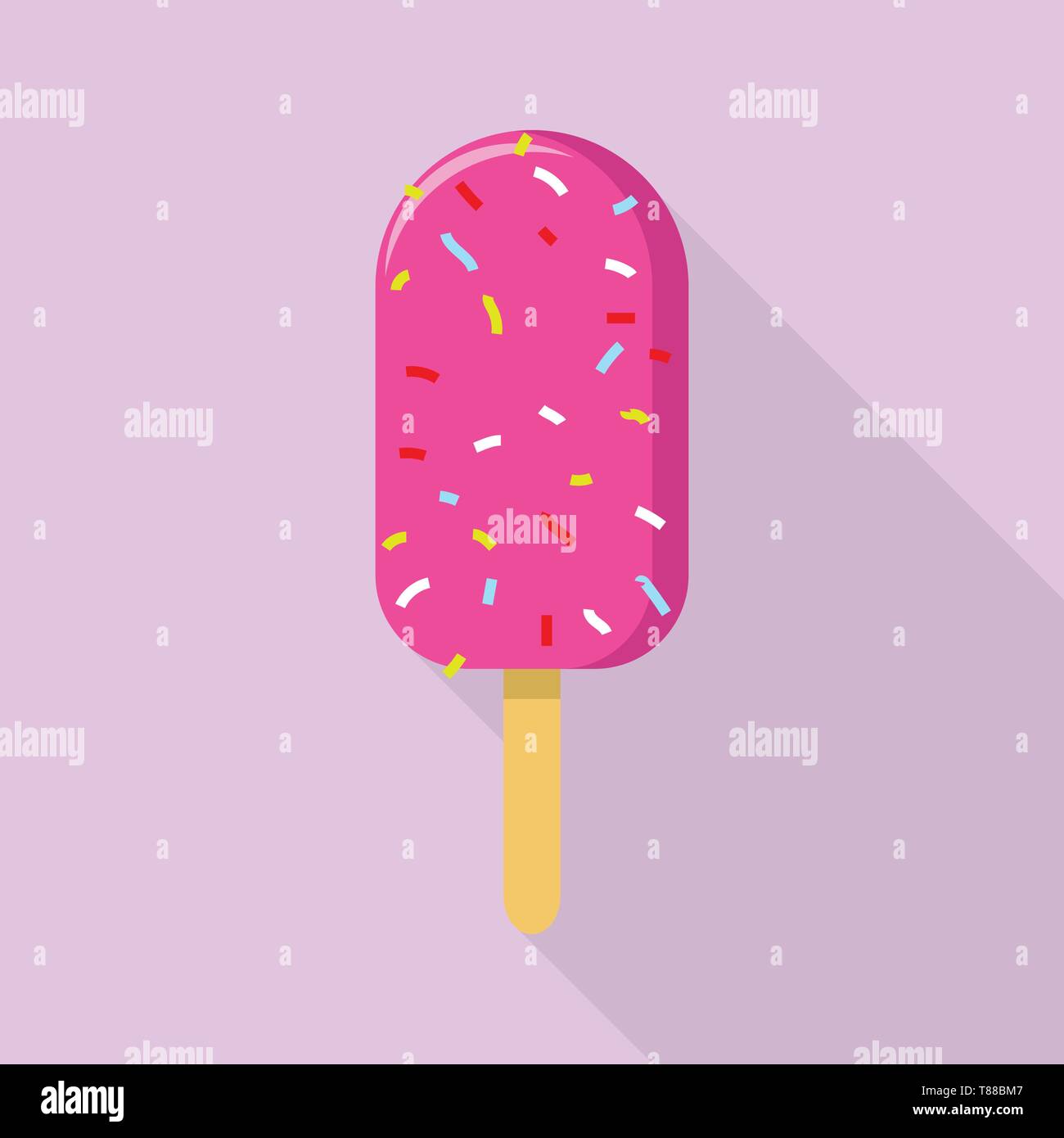Pink candy popsicle icon, flat style Stock Vector Image & Art - Alamy