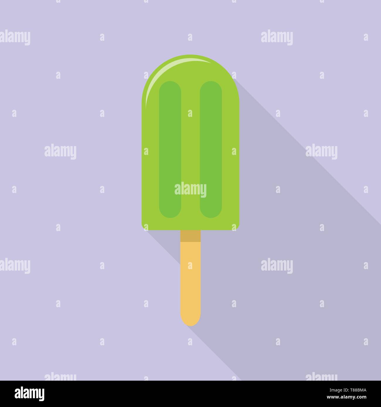 Green popsicle icon, flat style Stock Vector