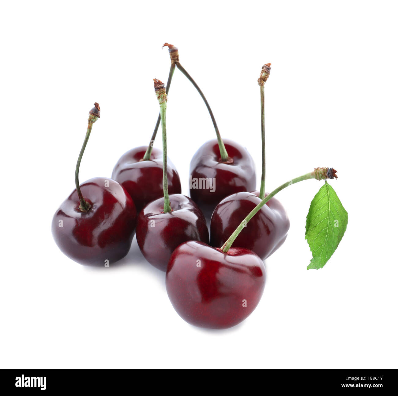 Ripe cherry on white background Stock Photo - Alamy