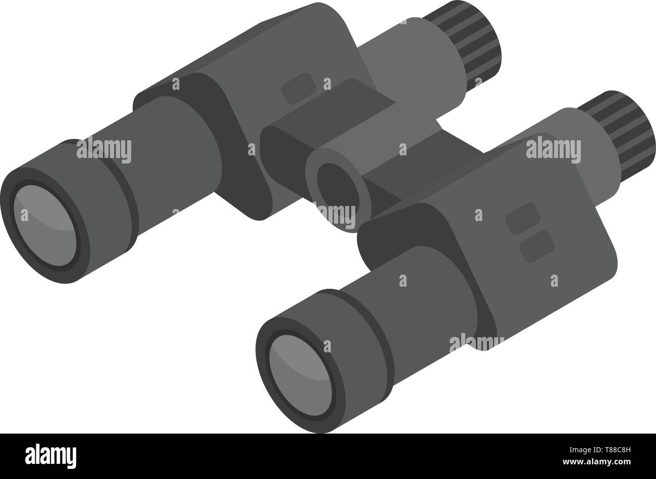 Hunter binoculars icon, isometric style Stock Vector