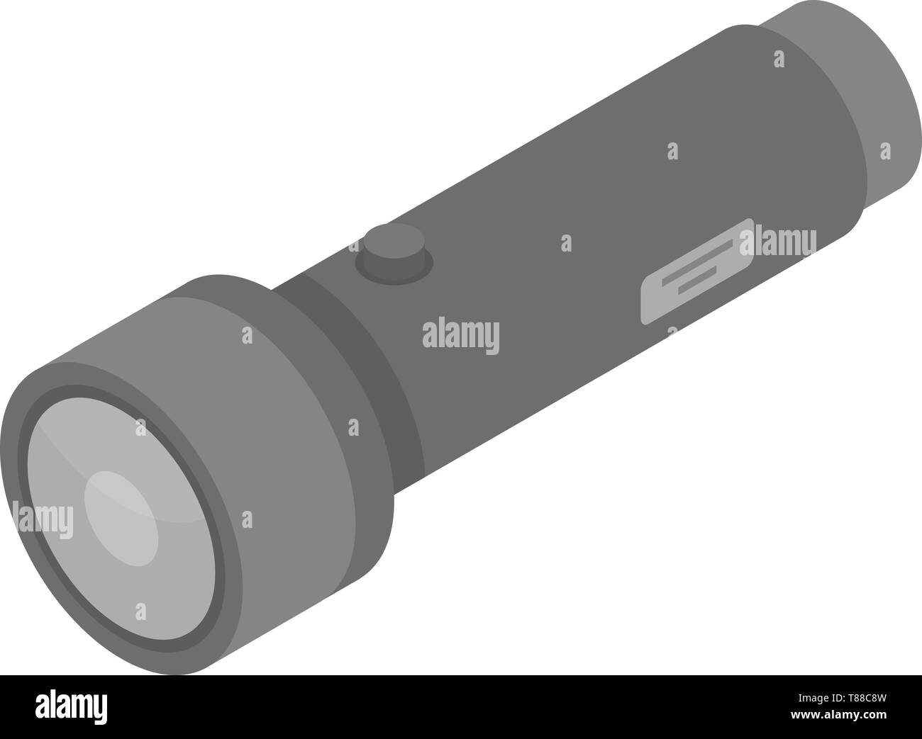 Hunter flashlight icon, isometric style Stock Vector