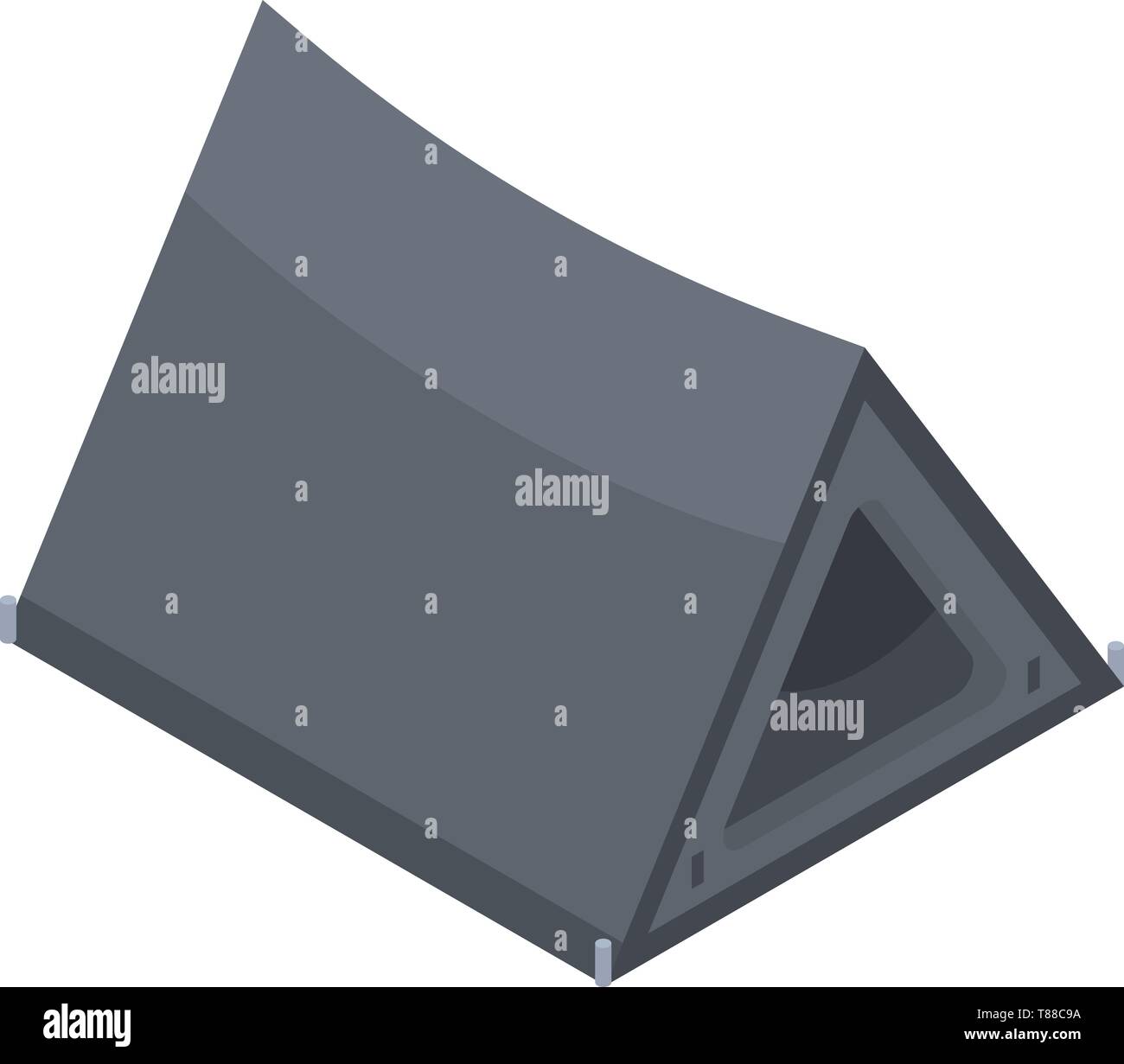 Hunter tent icon, isometric style Stock Vector
