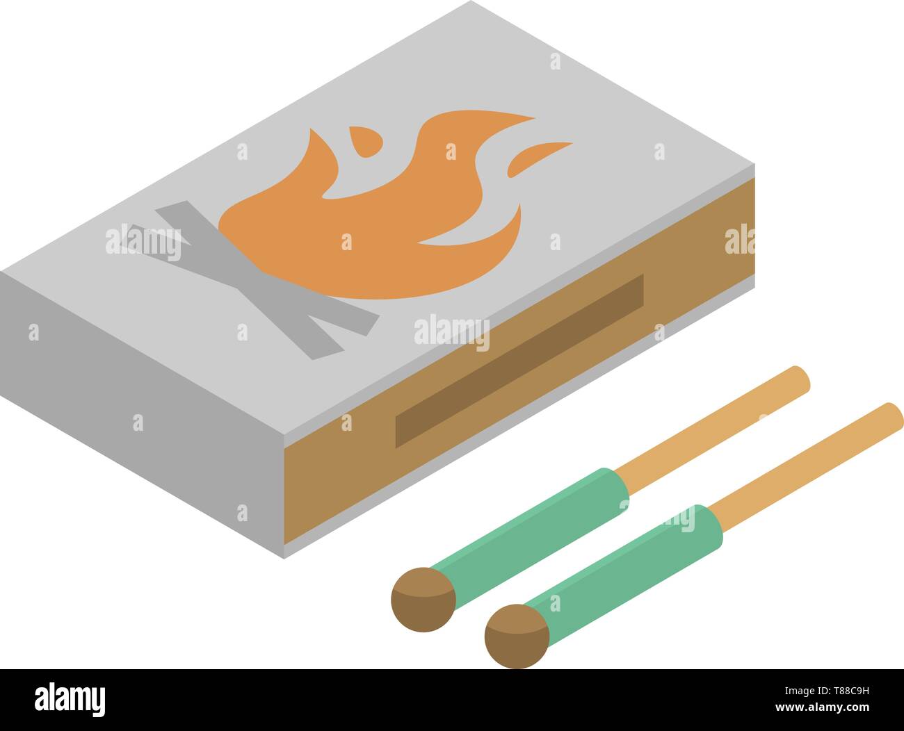 Match box icon isometric vector. Fire stick 16161689 Vector Art at