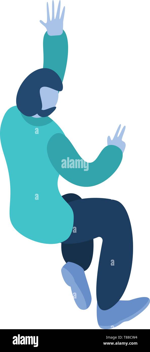 Hipster man icon, isometric style Stock Vector